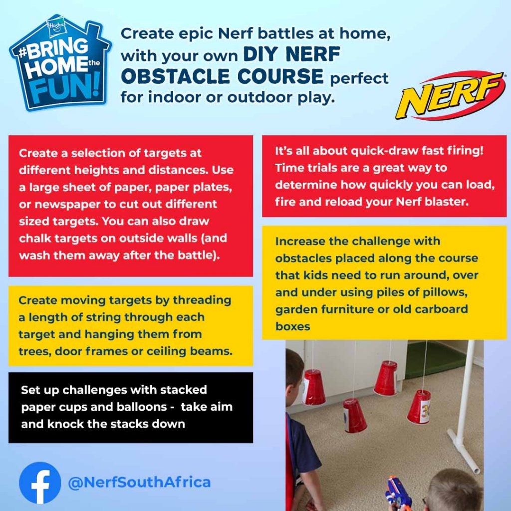 STAY ACTIVE WITH HOMEMADE NERF BATTLES (CREATE YOUR OWN D.I.Y NERF OBSTACLE COURSE) Two Dads